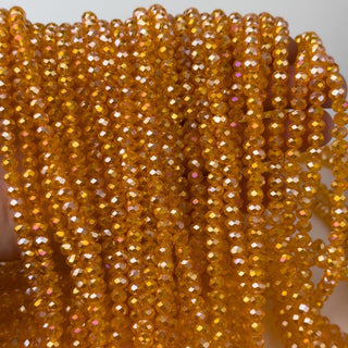 Cristalli Rondella Arancione Papaya Trasparente Aurora Boreale 6mm - Filo da 40 cm | Sarobidy
