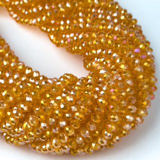 Cristalli Rondella Arancione Papaya Trasparente Aurora Boreale 6mm - Filo da 40 cm | Sarobidy