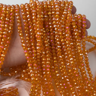 Cristalli Rondella Arancione Zucca Trasparente Aurora Boreale 6mm - Filo da 40 cm | Sarobidy