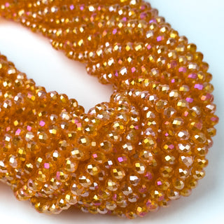 Cristalli Rondella Arancione Zucca Trasparente Aurora Boreale 6mm - Filo da 40 cm | Sarobidy