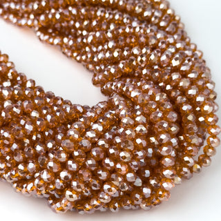 Cristalli Rondella Ambra Trasparente Perlato 6mm - Filo da 40 cm | Sarobidy