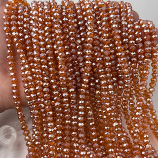 Cristalli Rondella Marrone Rossiccio Trasparente Perlato 6mm - Filo da 40 cm | Sarobidy