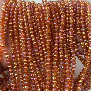 Cristalli Rondella Miele e Oro Trasparente Bicolore 6mm - Filo da 40 cm | Sarobidy