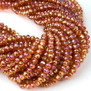 Cristalli Rondella Miele e Oro Trasparente Bicolore 6mm - Filo da 40 cm | Sarobidy