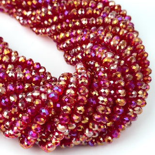 Cristalli Rondella Viola e Oro 6mm - Filo da 40 cm | Sarobidy