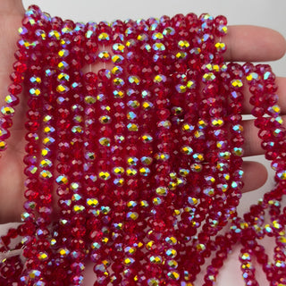 Cristalli Rondella Rosso Trasparente Aurora Boreale Doppia 6mm - Filo da 40 cm | Sarobidy