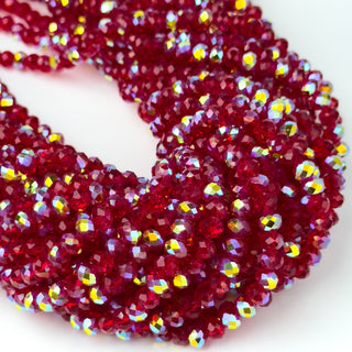 Cristalli Rondella Rosso Trasparente Aurora Boreale Doppia 6mm - Filo da 40 cm | Sarobidy