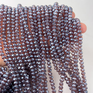 Cristalli Rondella Vinaccia Trasparente Perlato 6mm - Filo da 40 cm | Sarobidy