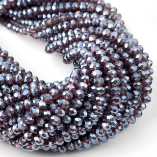 Cristalli Rondella Vinaccia Trasparente Perlato 6mm - Filo da 40 cm | Sarobidy