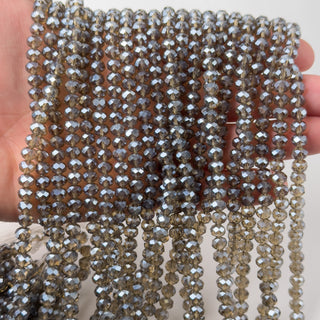 Cristalli Rondella Fumé Trasparente Perlato 6mm - Filo da 40 cm | Sarobidy