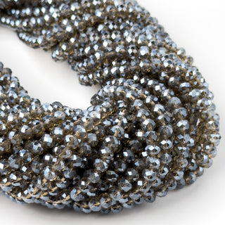 Cristalli Rondella Fumé Trasparente Perlato 6mm - Filo da 40 cm | Sarobidy