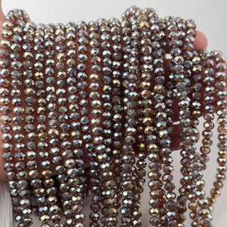 Cristalli Rondella Marrone Trasparente Perlato 6mm - Filo da 40 cm | Sarobidy