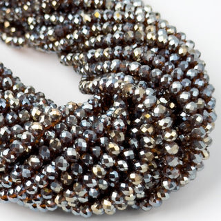 Cristalli Rondella Marrone Trasparente Perlato 6mm - Filo da 40 cm | Sarobidy