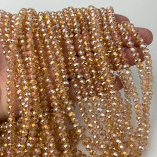 Cristalli Rondella Rosa Antico Trasparente Aurora Boreale 6mm - Filo da 40 cm | Sarobidy