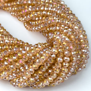 Cristalli Rondella Rosa Antico Trasparente Aurora Boreale 6mm - Filo da 40 cm | Sarobidy