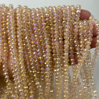 Cristalli Rondella Cipria Trasparente Aurora Boreale 6mm - Filo da 40 cm | Sarobidy