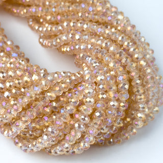 Cristalli Rondella Cipria Trasparente Aurora Boreale 6mm - Filo da 40 cm | Sarobidy