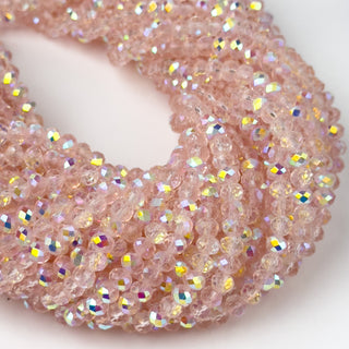 Cristalli Rondella Rosa Trasparente Aurora Boreale Doppia 6mm - Filo da 40 cm | Sarobidy