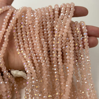 Cristalli Rondella Rosa Opal Aurora Boreale 6mm - Filo da 40 cm | Sarobidy