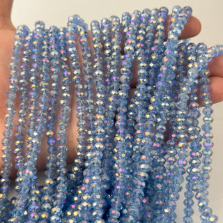 Cristalli Rondella Ceruleo Trasparente Aurora Boreale 6mm - Filo da 40 cm | Sarobidy