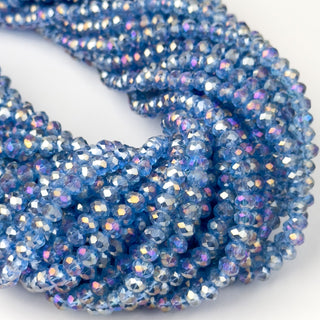 Cristalli Rondella Ceruleo Trasparente Aurora Boreale 6mm - Filo da 40 cm | Sarobidy