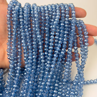 Cristalli Rondella Blu Cobalto Trasparente Perlato 6mm - Filo da 40 cm | Sarobidy