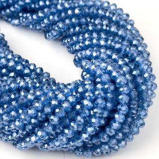 Cristalli Rondella Blu Cobalto Trasparente Perlato 6mm - Filo da 40 cm | Sarobidy