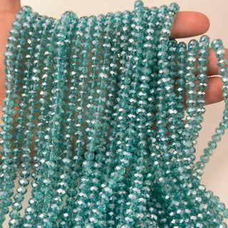 Cristalli Rondella Turchese Trasparente Perlato 6mm - Filo da 40 cm | Sarobidy
