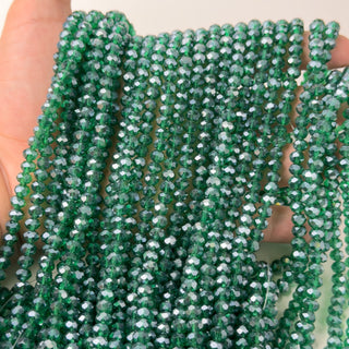 Cristalli Rondella Verde Trasparente Perlato 6mm - Filo da 40 cm | Sarobidy