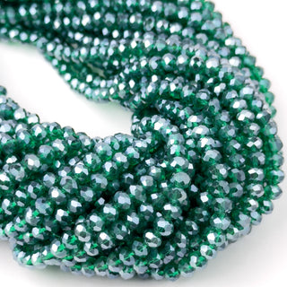 Cristalli Rondella Verde Trasparente Perlato 6mm - Filo da 40 cm | Sarobidy
