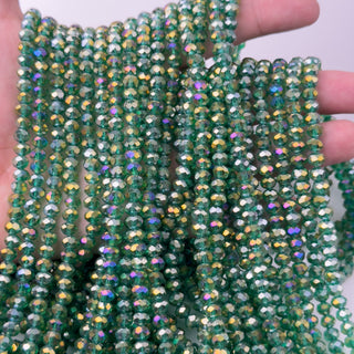 Cristalli Rondella Verde Trasparente Aurora Boreale 6mm - Filo da 40 cm | Sarobidy