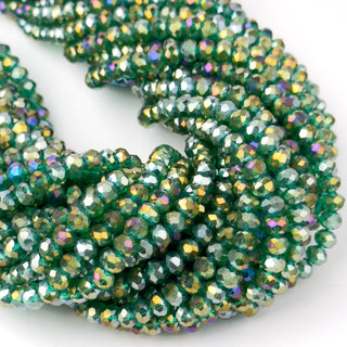 Cristalli Rondella Verde Trasparente Aurora Boreale 6mm - Filo da 40 cm | Sarobidy