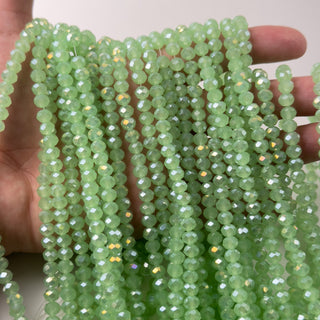 Cristalli Rondella Verde Chiaro Opal Aurora Boreale 6mm - Filo da 40 cm | Sarobidy