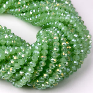 Cristalli Rondella Verde Chiaro Opal Aurora Boreale 6mm - Filo da 40 cm | Sarobidy