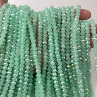 Cristalli Rondella Verde Menta Opal Aurora Boreale 6mm - Filo da 40 cm | Sarobidy