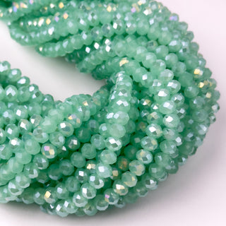 Cristalli Rondella Verde Menta Opal Aurora Boreale 6mm - Filo da 40 cm | Sarobidy