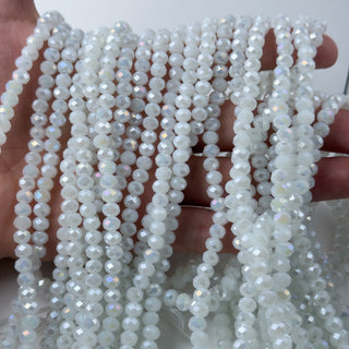 Cristalli Rondella Bianco Aurora Boreale 6mm - Filo da 40 cm | Sarobidy