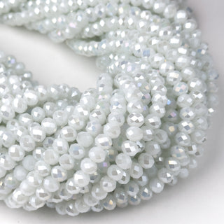Cristalli Rondella Bianco Aurora Boreale 6mm - Filo da 40 cm | Sarobidy