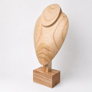 Espositore Busto per Collane in Legno Naturale con Base 30 cm
