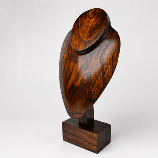 Espositore Busto per Collane in Legno Marrone con Base 30 cm