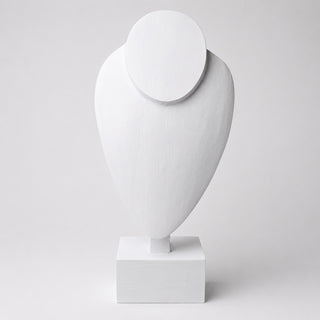 Espositore Busto per Collane in Legno Bianco con Base 30 cm