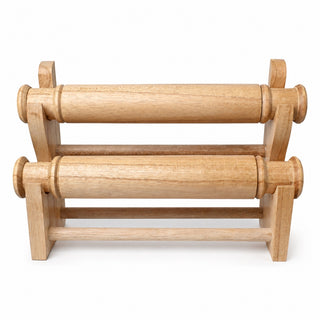 Espositore per Bracciali in Legno Naturale a Due Livelli 28 cm