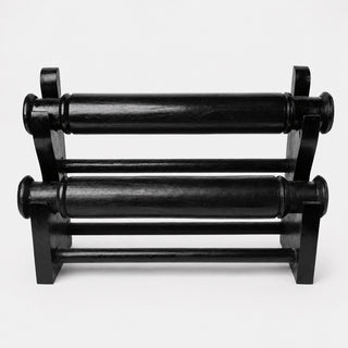 Espositore per Bracciali in Legno Nero a Due Livelli 28 cm