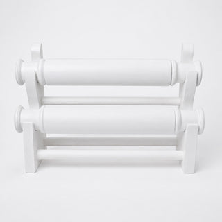 Espositore per Bracciali in Legno Bianco a Due Livelli 28 cm