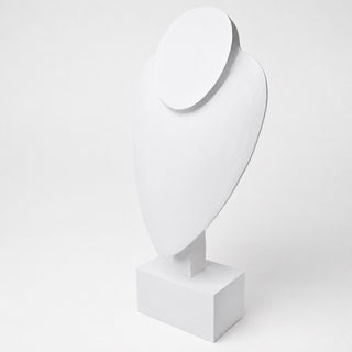 Espositore Busto per Collane in Legno Bianco con Base 30 cm