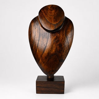 Espositore Busto per Collane in Legno Marrone con Base 30 cm