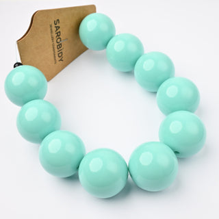 Perle in Resina Tonde 25mm Verde Menta - Filo da 25 cm | Sarobidy