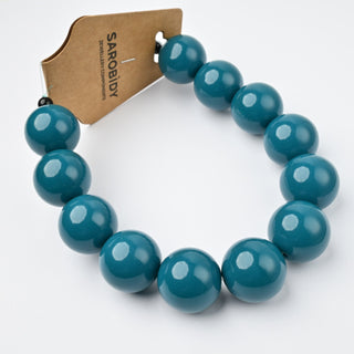 Perle in Resina Tonde 20mm Blu Petrolio - Filo da 25 cm | Sarobidy