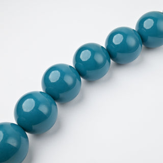 Perle in Resina Tonde 30mm Blu Petrolio - Filo da 25 cm | Sarobidy