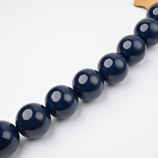 Perle in Resina Tonde 25mm Blu Notte - Filo da 25 cm | Sarobidy